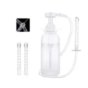 Vaginal Douche Cleaner Reusable Enema Kit with 3 Nozzles 300ml for Women For