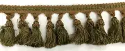 Tassel Fringe Trim 3.5" for Drapery Curtains Upholstery Pillows/ Green & Gold
