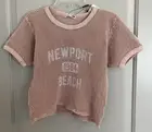 New Fashion Nova Fishnet Crop Shirt & Shorts Mauve Newport Beach Sz Large