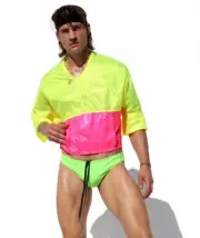 RUFSKIN BULLE NYLON RIP-STOP SPORT TOP LEMON NEON YELLOW SIZE SMALL