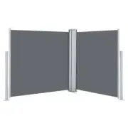 Retractable Side Awning Outdoor Patio Shade Blinds Privacy Screen Grey 100x600cm
