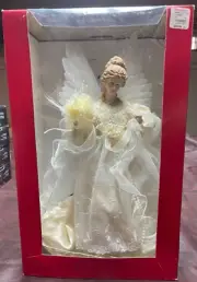 Angel Christmas Tree Topper Kurt S Adler ” White Gold Illuminated Light Up NEW