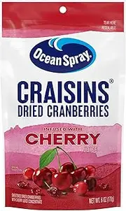 Ocean Spray Craisins, Sweetened Dried Cranberries, Cherry Flavored, 6-Ounce Pouch (Pack of 12)