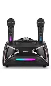 ST 2025 Karoke Machine HOKSEACK Port PA Sound System with 2 UHF Microphones