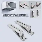 2Pcs Wall Mount Steel Microwave Oven Bracket Foldable Stretch Rack Shelf