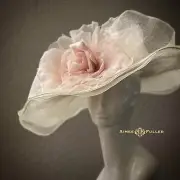 Kentucky Derby Hat White Cream Soft Pink Big Giant Rose Royal Ascot Women's Hat