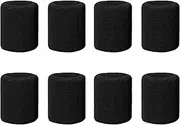 Toguma 8Pcs Wrist Sweatbands Sports Tennis Wrist Bands for Men Women, Absorbent Sweatband Exercise Fitness Wristband for Working Out Running Football Basketball (Black)