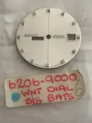 Seiko Watch Dial Part 6206-9000 White With Steel Batons