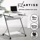 Artiss Computer Desk Laptop Desk Keyboard Shelf Tray Wheels White 60CM