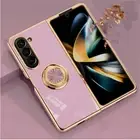 For Samsung Galaxy Z Fold 6/5/4 Magnetic Ring Holder Stand Case Plating Cover