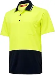 [Hard Yakka] Men's Hi Vis 2 Tone Short Sleeve Micro Mesh Core Polo Shirt