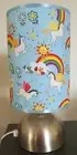 Unicorn Rainbow Hirls Bedside Touch Lamp Base Fabric Shade And Bulb Set