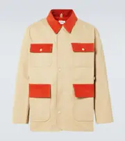 [Bode] Bode Corduroy-trimmed cotton twill field jacket AU 96 beige