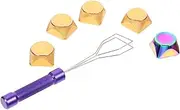 SECFOU Gaming Key Cap Metal Keycap Set Keycap Puller Aluminum Mechanical Keyboard Pink