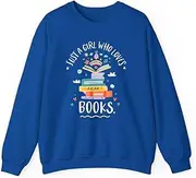 [X.Style] Just A Girl Who Loves Books for Bookworm ds011 Sweater Royal M