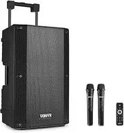 [Vonyx] VSA500 PA 12″ Portable PA Speaker with Wireless Mics