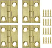 8Pcs 1 Inch Brass Hinges, Mini Solid Folding Butt Hinges for Jewelry Wood Box Ca