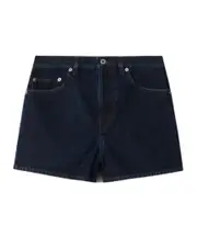 patch-detail denim shorts 26,27,28 Indigo