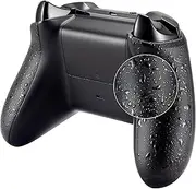 eXtremeRate® Textured Black Back Panels, Comfortable Non-Slip Side Rails, 3D Splashing Handles, Game Improvement Replacement Parts for Xbox One X & One S Controller
