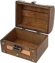 HOODANCOS Box Jewelry Storage Box Treasure Chest Decorative Chest Storage Chest with Lock Keepsake Trunk Jewelry Chest Storage Trunk with Lock Wood