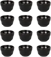 Thunder Group 9752TM-12S Tea Cup, Diameter 3.4 inches (8.6 cm), 4.2 fl oz (120 ml), Set of 12, Melamine, Break-Resistant, Dishwasher Safe, Japanese Style, Tenmoku