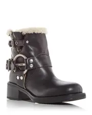 Miu Miu Women's Shearling Trim Moto Booties