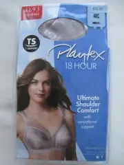 New Playtex 18 Hour Wirefree Bra Sz 40C Style 4693 Gray Comfort Strap 4-Hook NWT