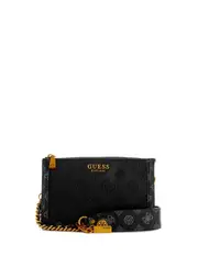 GUESS Women's Black Logo Abey Multi Compartment Shoulder Bag