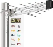 Outdoor TV Aerial - Long-Range Digital Antenna for 4K/1080P Reception, UHF/VHF Signals, Weather-Resistant Design, Attic or Outdoor Installation, 26.25ft Coaxial Cable