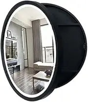 Bathroom Cabinet,Solid Wood Bathroom Vanity Unit with Lighting, Wall-Mounted, Bathroom Vanity Unit, Wall-Mounted (Black, 60 x 60 cm)