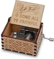 epiphaneia Small O Come All Ye Faithful Wood Music Box Gifts for Christian Women Men Religious Wooden Boxes Presents: Women, Men, Mom, Dad, Easter, Easter, Birthday, Baptism Gift