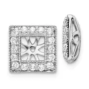 14k White Gold 1/2 Ct. Lab Grown Diamond VS/SI+ G+ with 4.75 mm Earring Jacket