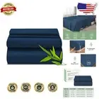 Navy Blue Viscose Bamboo Sheets for Full Size Beds – Superior Sleep Comfort