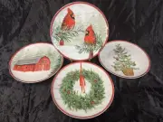 Mikasa Bone China COUNTRYSIDE CHRISTMAS 9" Salad Plates - Set of 4