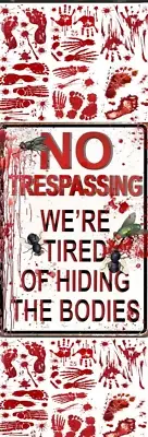 NO TRESPASSING ,CARTOON BLOOD SPATTER-UNIQUE EXQUISITE LAMINATED BOOKMARK