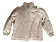 Old Navy - Men’s Sweater - Size Medium - Cream Colored Quarter Zip Pullover