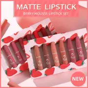 Matte Liquid Lipstick Sets, 6 Nude Colors Non-stick Cup Not Fade Waterproof K4H9