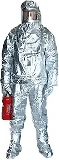 [SUNJIA] Fireproof Clothing Fire Fighter Uniform Thermal Radiation Resistant for Women Men Fire Resistant Suit,180-185cm