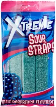 X-Treme Sour Straps Blue Raspberry 12 X 160g