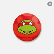 Teenage Mutant Ninja Cartoon Raphael Head | 4'' X 4'' Round Decorative Magnet