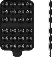 Double-Sided Suction Cup Phone Mount, Silicone Suction Phone Case Adhesive Sticky Phone Grip Hands-Free Phone Grip Silicone Phone Holder for iPhone & Android, Single Pack (Black)