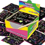Scratch-Off Art, Fun Craft Activities, Creative Drawing Board, Safe, Kid-Friendly Design, 8.5x8.5cm/3.35x3.35 for Solo Or Group Playtime Withstand Rough Handling