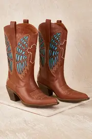 Jade Leather Cowboy Boot--BOM-JADE