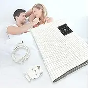 Grounding Bed Sheet, Grounding Mat Earthing UK, Grounding Mat with 10% Silver Fiber & 90% Organic Cotton, Natural Wellness and Healthy Earth Energy Mat (99×203cm)