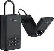 Lockin Lock Box Upgrade Wireless Smart Lockbox for House Key Outdoor Wall-Mounted Door Hanging Electronic Key Box App Digital Bluetooth Key Safe Remote Access Pin Code for Airbnb Hosts, Realtor