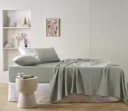 Sage French Linen Sheet Set