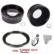 HD WIDE ANGLE LENS + MACRO LENS +2X TELEPHOTO ZOOM LENS FOR CANON POWERSHOT SX10