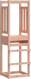 vidaXL Play Tower Solid Wood Douglas - Multi-Functional Playhouse with Options for Slide/Ladder/Climbing Wall/Swing, Brown, 53x46.5x169cm - Outdoor Fun for Kids 3-8 Years