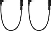Fancasee 2 Pack 3.5mm x 1.35mm DC Power Extension Cable 90 Degree Right Angle Extension Cord Male to Female Plug Jack Power Supply Adapter Cable for CCTV Security Camera Surveillance LED Strip
