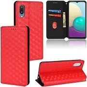[TiHen] Compatible for Case Nokia XR21, Flip Shockproof Stand Anti Fingerprints Cover with Card Slot+Tempered Glass Screen Protector*2-Red